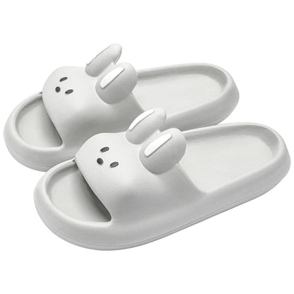 Rabbit Pillow Slippers – Thick Sole Cloud Slides for Women & Men