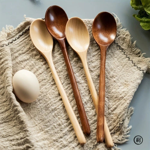 Wooden Spoons Set of 4 – Korean Style Natural Wood