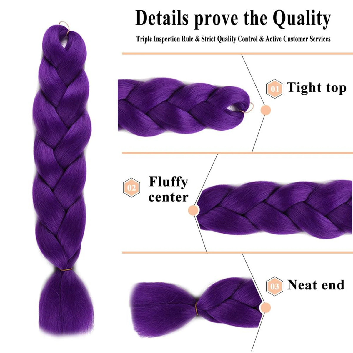 Purple Braided Clip Ponytail Hair Extension – 26 Inch Long Braid Hairpiece