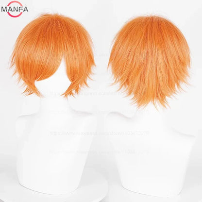Short Straight Anime Cosplay Wig – 30cm, Multiple Colors for Men & Women