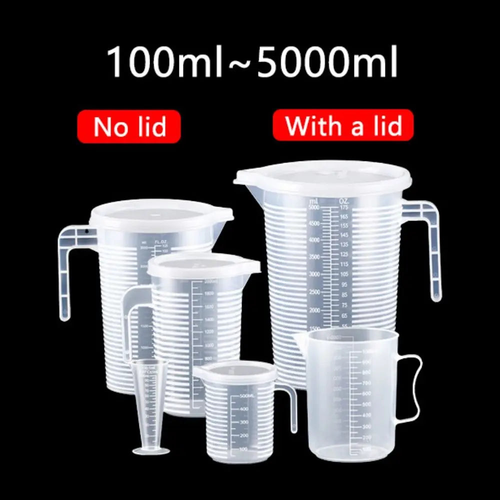 Clear Plastic Graduated Measuring Cup with Handle – Multiple Sizes