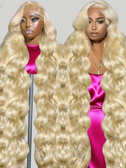 613 Honey Blonde Body Wave Lace Front Wig – 13x6 HD Lace Human Hair