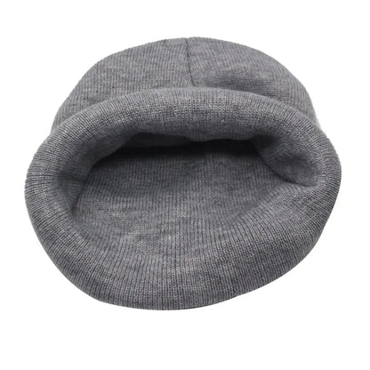 Solid Knit Beanie – Unisex Cuffed Winter Skull Cap
