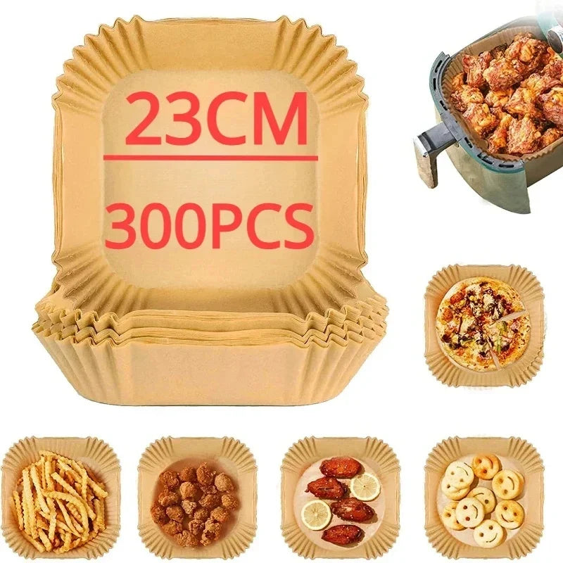 Air Fryer Parchment Paper Liners – Round & Square, 50–300 Pcs