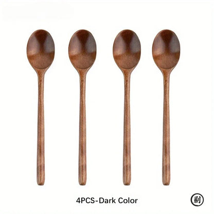Wooden Spoons Set of 4 – Korean Style Natural Wood