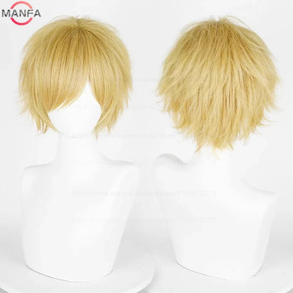 Short Straight Anime Cosplay Wig – 30cm, Multiple Colors for Men & Women
