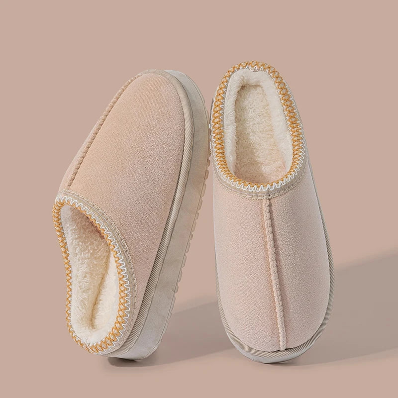 Women's Plush Slippers – Warm Fleece-Lined Indoor House Shoes