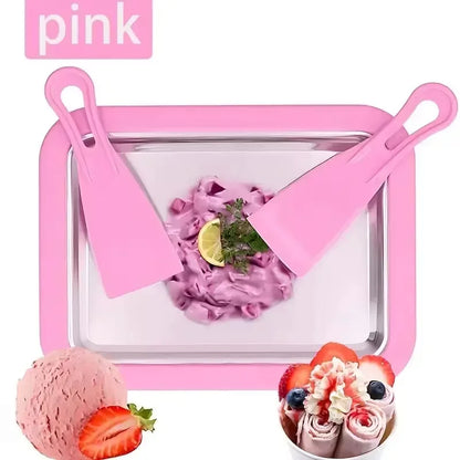 Rolled Ice Cream Maker – Portable DIY Cold Plate with Spatulas