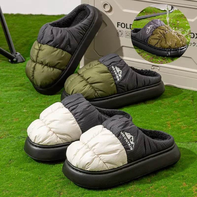 Winter Slippers Women – Waterproof Long Plush, Thick Sole, Non-Slip