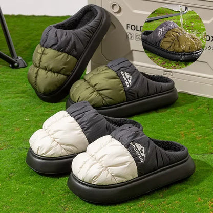 Winter Slippers Women – Waterproof Long Plush, Thick Sole, Non-Slip