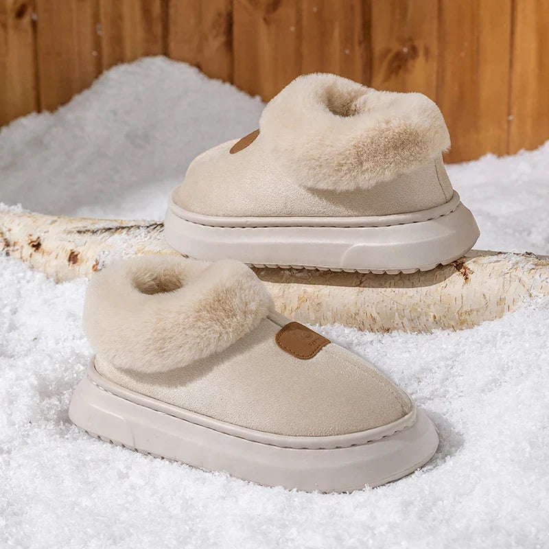 Women's Winter Slippers – Warm Fluffy Ankle Boots, Thick Sole, Non-Slip