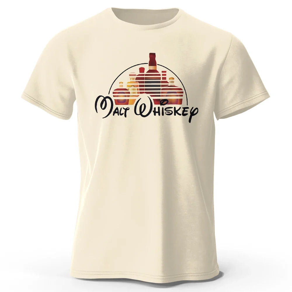Malt Whiskey Graphic T Shirt Oversized Cotton Tee