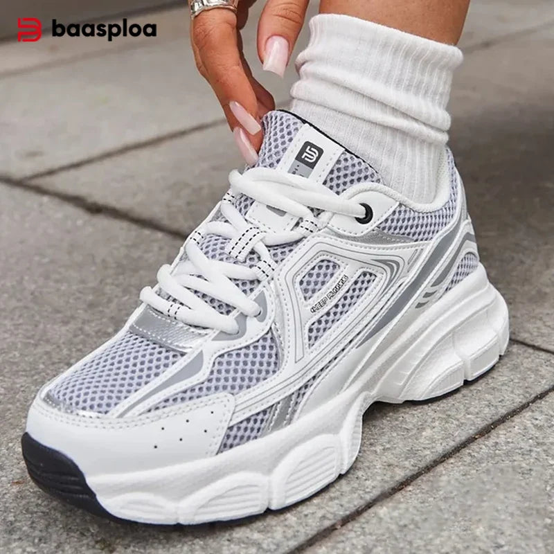 Baasploa Women's Mesh Sneakers – Lightweight Breathable Running Shoes