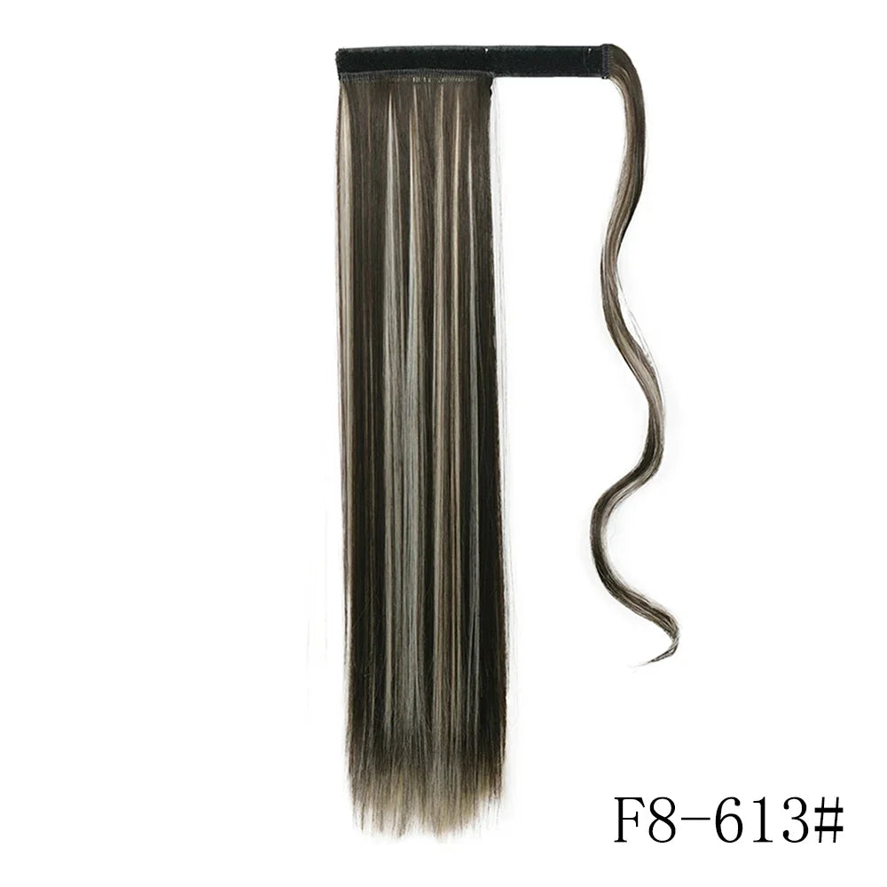 Wrap Around Ponytail Extension – Long Straight Synthetic Clip-In