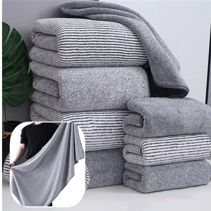 Bamboo Charcoal Coral Velvet Bath Towel – Super Absorbent