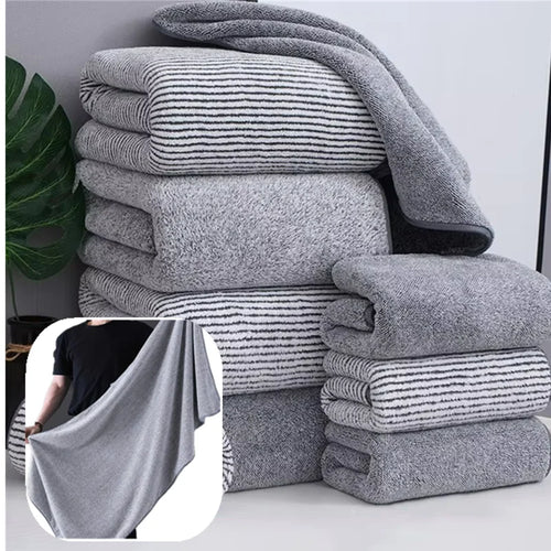 Bamboo Charcoal Coral Velvet Bath Towel – Super Absorbent