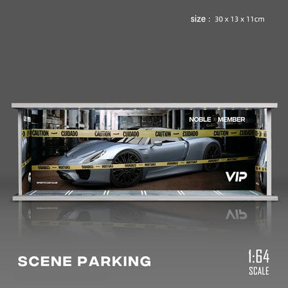 1:64 Scale Parking Garage Scene Model with LED Lights