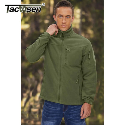 Men's Fleece Jacket – Full Zip Tactical Windproof Coat