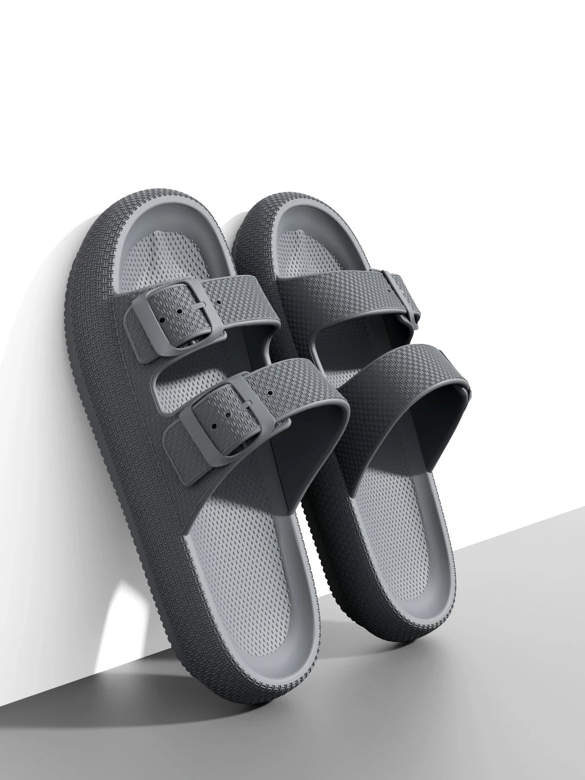 Thick Sole Sandals – Non-Slip Double Strap Slides for Men & Women