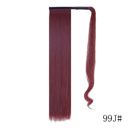 Wrap Around Ponytail Extension – Long Straight Synthetic Clip-In