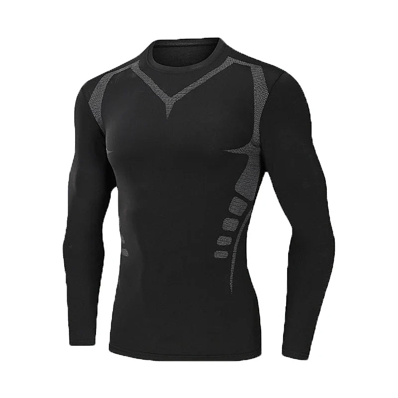 Men's Compression Long Sleeve Thermal Shirt – Quick-Dry Fitness Base Layer
