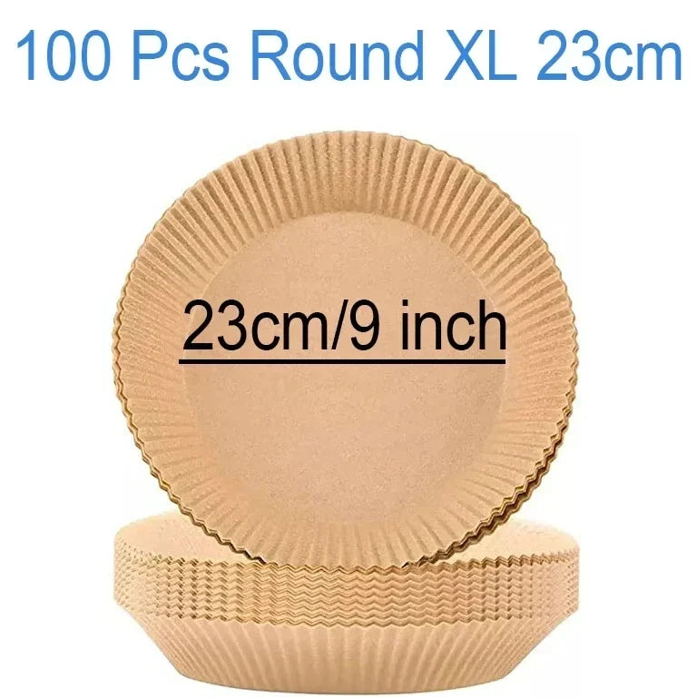 Air Fryer Parchment Paper Liners – Round & Square, 50–300 Pcs