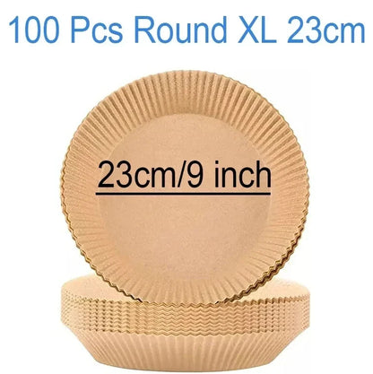 Air Fryer Parchment Paper Liners – Round & Square, 50–300 Pcs