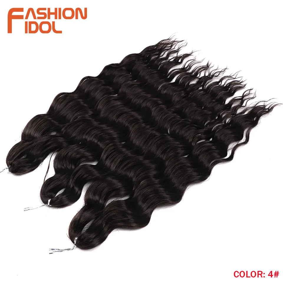 24 Inch Water Wave Crochet Braiding Hair Extensions – Synthetic Ombre