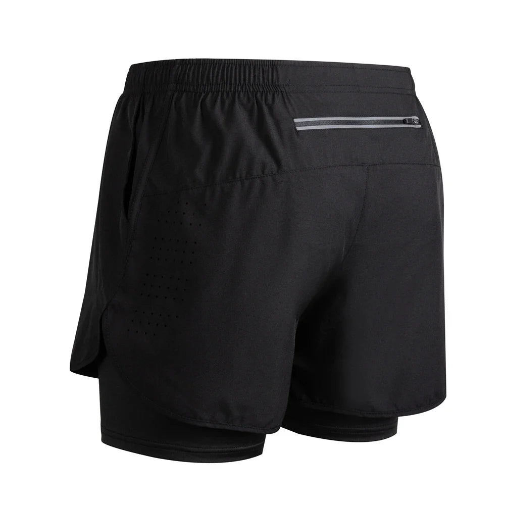 Men's Reflective Running Shorts – 2-in-1 Quick Dry Training Shorts
