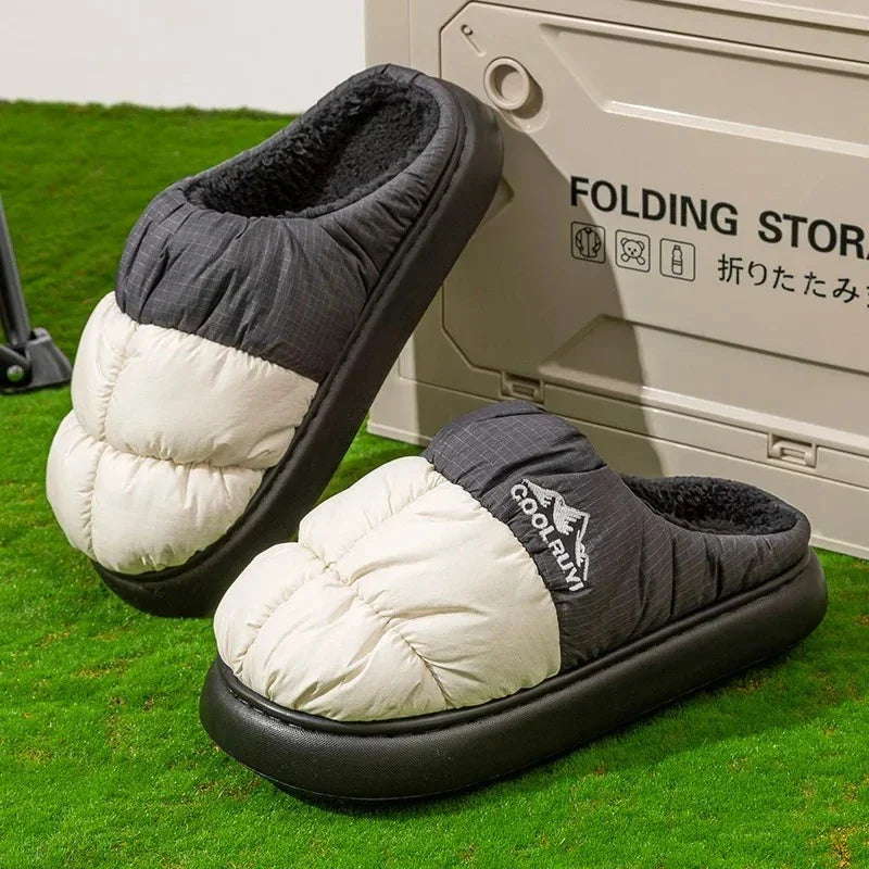 Waterproof Women's Winter Slippers – Thick Sole, Plush Lined, Non-Slip