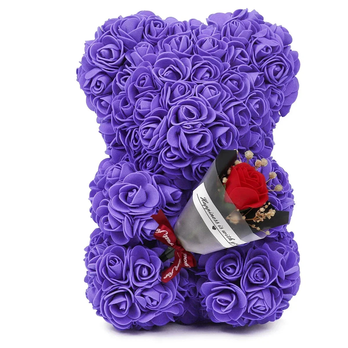 Rose Teddy Bear with LED Lights Artificial Flower Gift