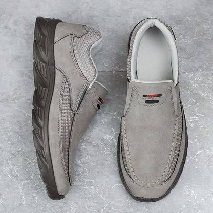 Men's Leather Slip-On Loafers – Breathable Casual Flat Shoes