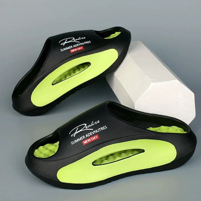 Men's Lightweight EVA Slides – Trendy Cut-Out Design Sandals