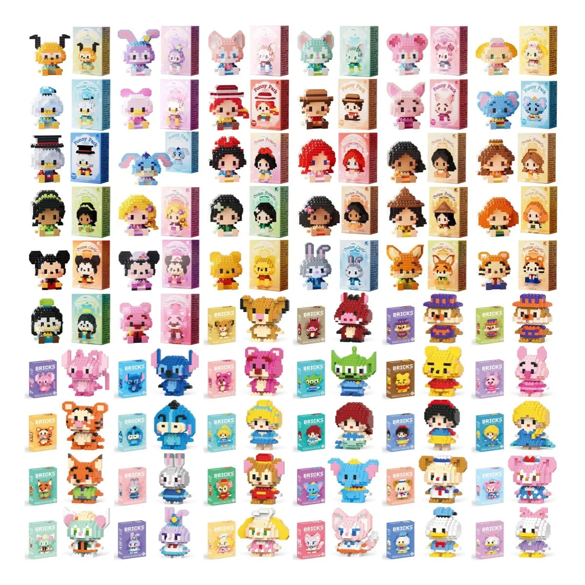 Disney Mini Building Blocks - Cute Character Micro Brick Figure Toy