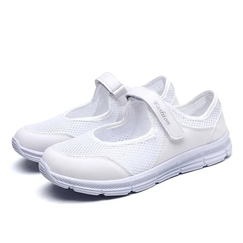 Women's Breathable Mesh Sneakers with Velcro Strap