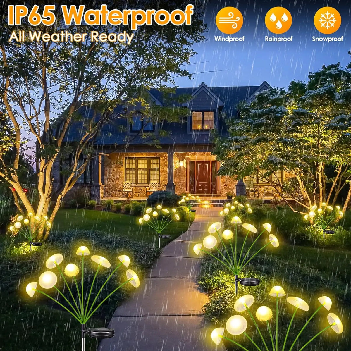 Solar Mushroom Garden Lights – Waterproof LED Pathway Decor, Warm & RGB