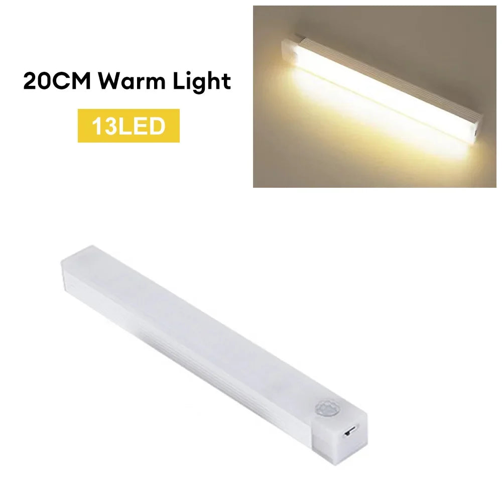 LED Motion Sensor Light Bar – Wireless USB-C Rechargeable Cabinet & Wardrobe Lamp
