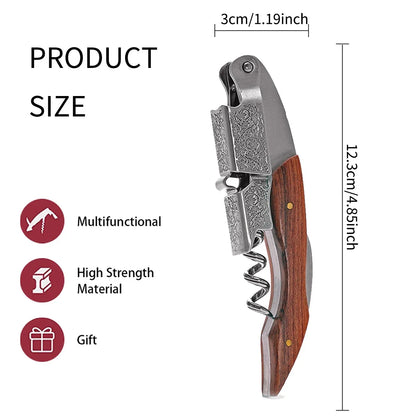 Double Hinged Wine Opener Corkscrew – Bartender Waiter Key