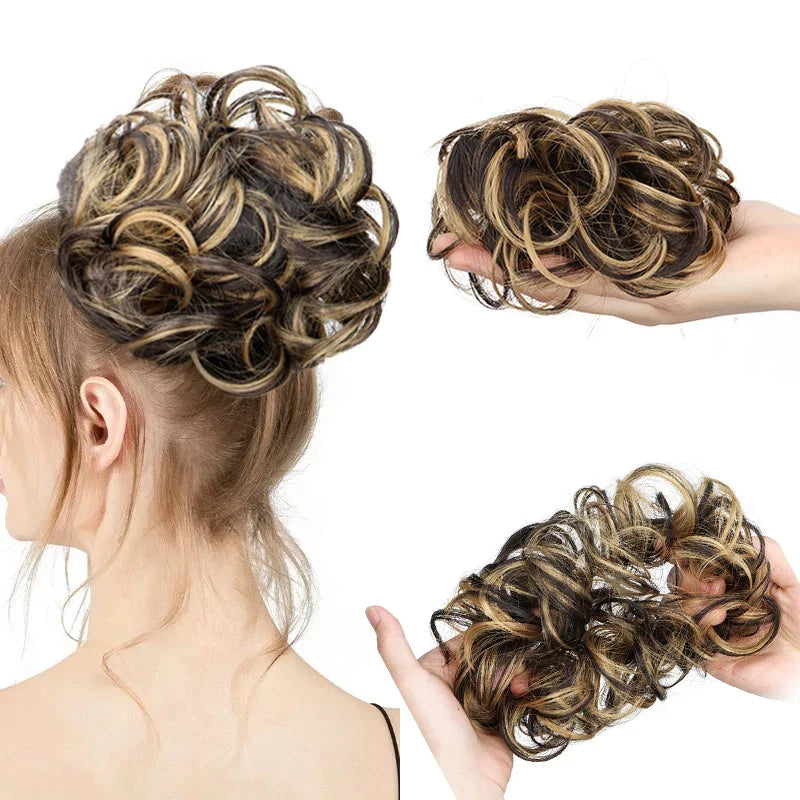 Messy Bun Hair Piece – Synthetic Chignon with Elastic Band