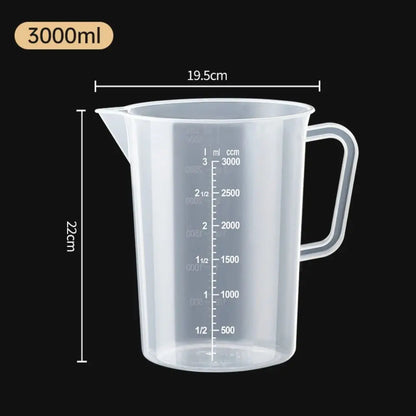 Clear Plastic Graduated Measuring Cup with Handle – Multiple Sizes