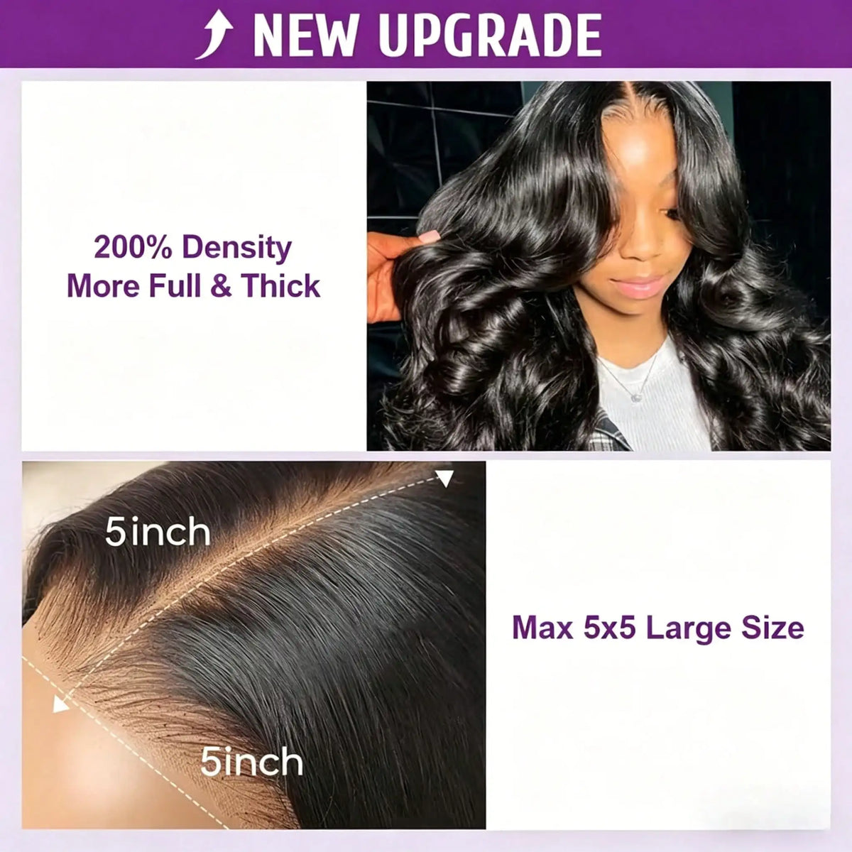 Body Wave HD Lace Front Wig – 13x4 Human Hair Natural Black