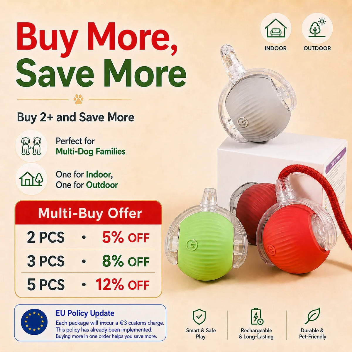 Cat Interactive Ball Toy – Auto-Rolling Rechargeable Smart Ball with Tail