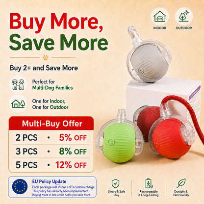 Interactive Rolling Ball Toy for Dogs & Cats – Rechargeable with Sound