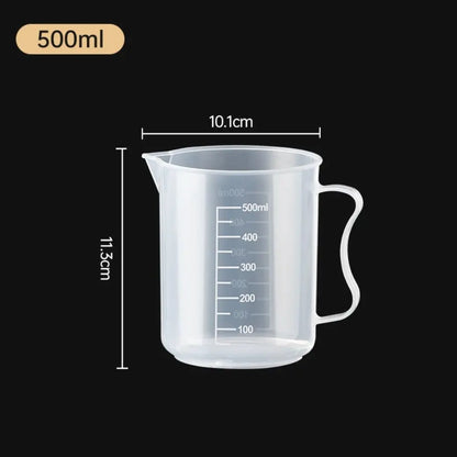 Clear Plastic Graduated Measuring Cup with Handle – Multiple Sizes
