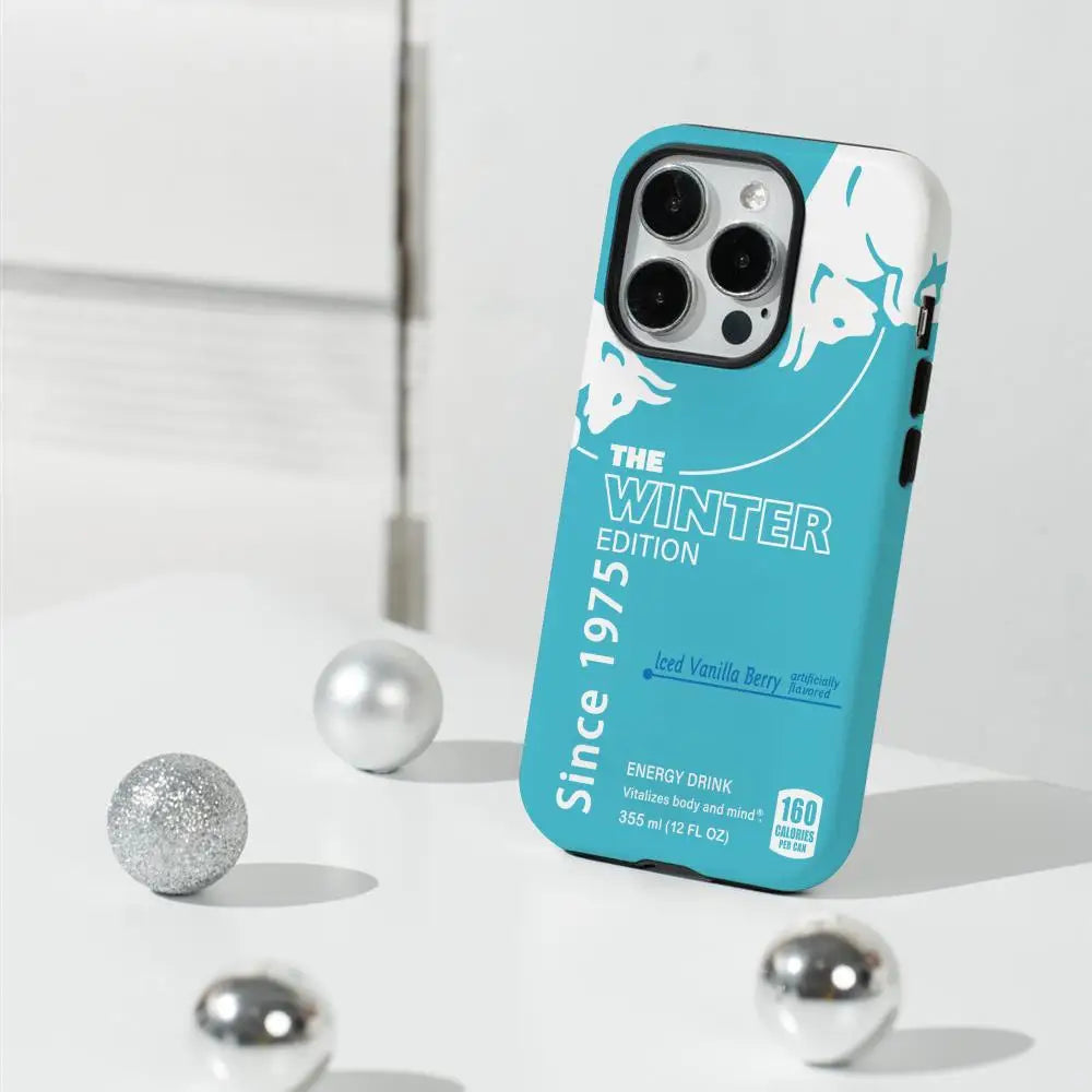 Energy Drink Graphic iPhone Case – Sea Blue Edition