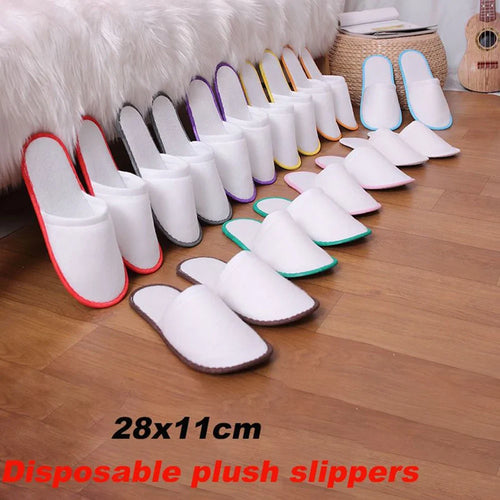Disposable Hotel Slippers – 10 Pairs Bulk Pack, Random Colors