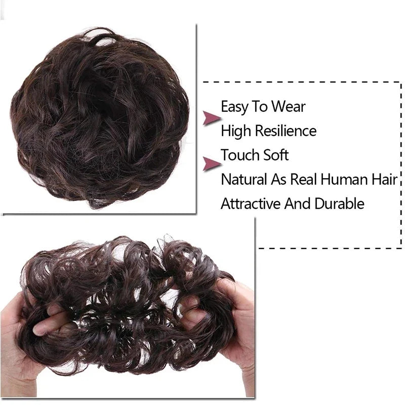 Messy Bun Hair Piece – Synthetic Chignon with Elastic Band