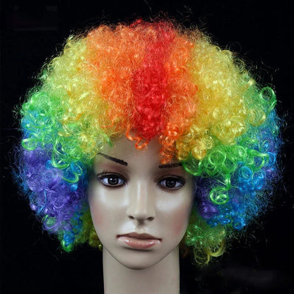 Colorful Afro Curly Cosplay Wig – Short Synthetic Party Wig