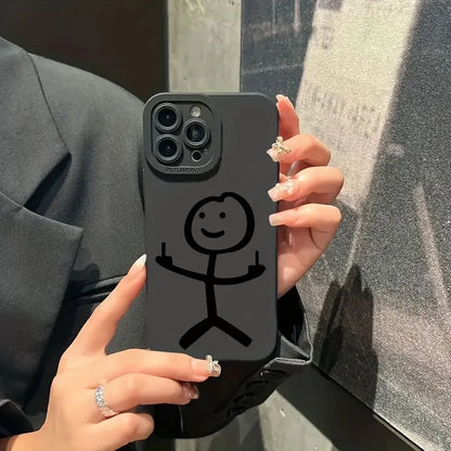 Cartoon Matchman Matte Silicone iPhone Case – iPhone 11 to 17 Series