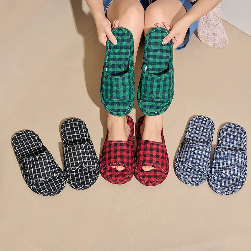 Women's Indoor Slippers – Soft Fabric Anti-Slip House Shoes
